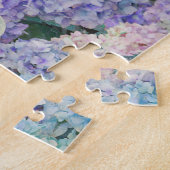 Name der Vintagen Blauen Hydrangea Floral Monogram Puzzle (Seite)