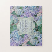 Name der Vintagen Blauen Hydrangea Floral Monogram Puzzle (Vertikal)
