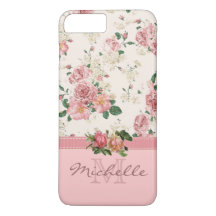 Name der Vintagen rosafarbenen Rose Monogramm