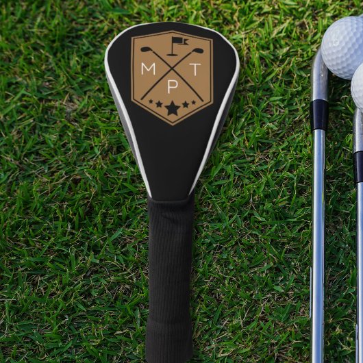 Name der Vintagen schwarzen Monogramm Personalisie Golf Headcover