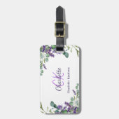 Name der violetten Blume Gepäckanhänger (Vorderseite vertikal)