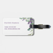 Name der violetten Blume Gepäckanhänger (Rückseite horizontal)