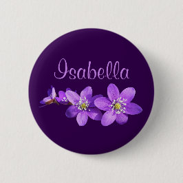 Name der violetten Hepatica-Blüten Button