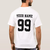 Name der Vorderseite der Fußball-Baseball-Fußball- T-Shirt (Rückseite)