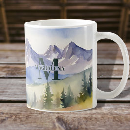 Name der Wasserfarben-Bergwelt Kaffeetasse