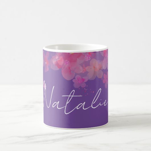 Name der Wasserfarben-Wildblume Kaffeetasse (Mittel)