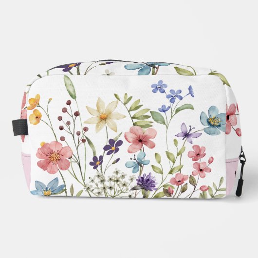 Name der Wasserfarbenmonogramm-Wildblume Waschbeutel (Vorderseite)