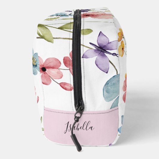Name der Wasserfarbenmonogramm-Wildblume Waschbeutel (Rechts)