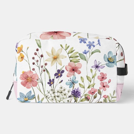 Name der Wasserfarbenmonogramm-Wildblume Waschbeutel (Rückseite)