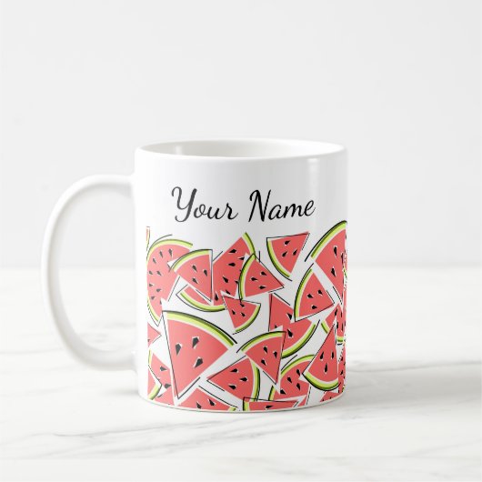 Name der Wassermelone Kaffeetasse (Links)