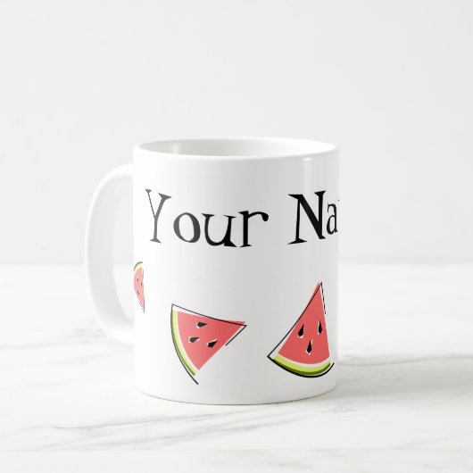 Name der Wassermelone Kaffeetasse (Vorderseite Links)