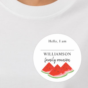 Name der Wassermelonen-Familienzusammenkunft Runder Aufkleber