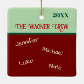 Name der Weihnachtsanreize Personalisiert Weihnach Keramikornament (Rückseite)