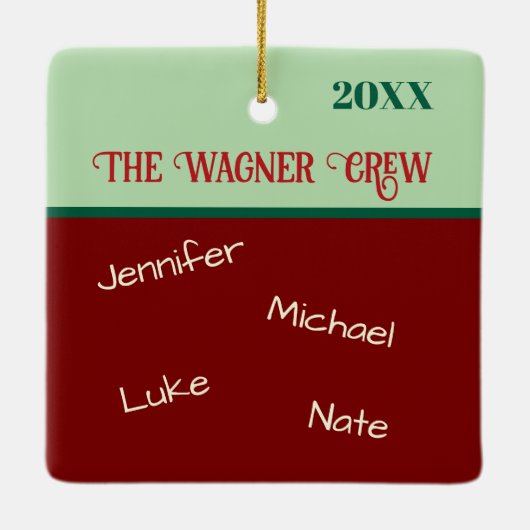 Name der Weihnachtsanreize Personalisiert Weihnach Keramikornament (Rückseite)