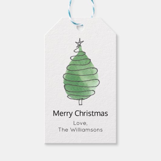 Name der Weihnachtsbaum-Familie Geschenkanhänger (Vorderseite)