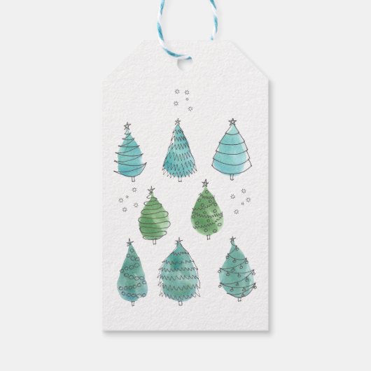 Name der Weihnachtsbaum-Familie Geschenkanhänger (Rückseite)