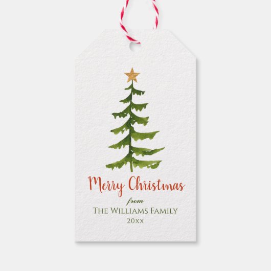 Name der Weihnachtsbaum-Familie Geschenkanhänger (Rückseite)