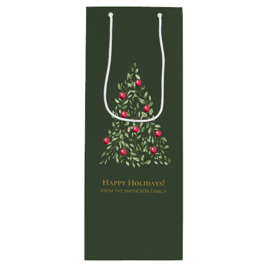 Name der Weihnachtsbaum-Familie Geschenktüte Für Weinflaschen (Vorderseite)