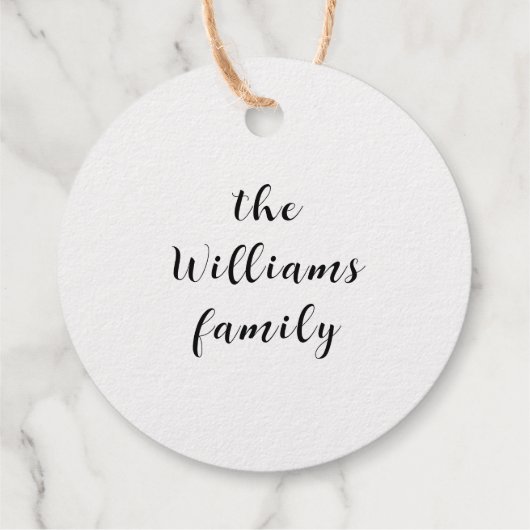 Name der Weihnachtsfamilie Geschenkanhänger (Rückseite)