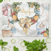 Name der Weihnachtsfamilie Geschirrtuch (Gefaltet)