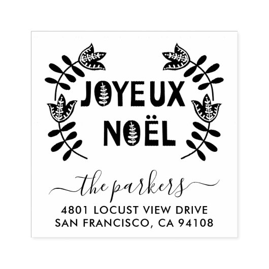 Name der Weihnachtsfamilie Unterschrift Rücksendea Gummistempel (Prägung)