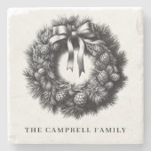 Name der Weihnachtsfrau Steinuntersetzer (Vorderseite)