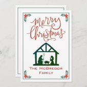 Name der Weihnachtskrippe Feiertagskarte (Vorne/Hinten)