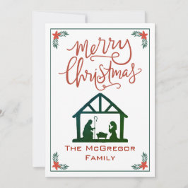 Name der Weihnachtskrippe Feiertagskarte