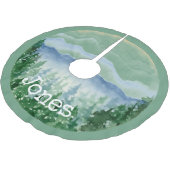 Name der Weihnachtskronen-Monogramm Polyester Weihnachtsbaumdecke (Schrägansicht)