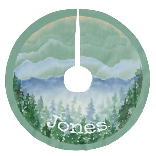 Name der Weihnachtskronen-Monogramm Polyester Weihnachtsbaumdecke (Vorderseite)