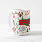 Name der Weihnachtsmonogramm | Kaffeetasse (Vorderseite Links)
