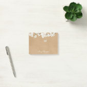 Name der weißen Blossom Floral Rustic Kraft Monogr Post-it Klebezettel (Büro)