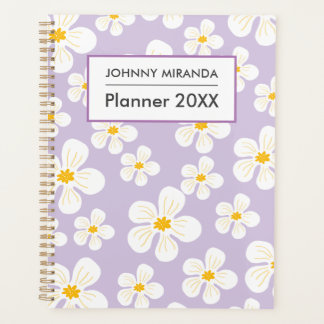 Name der weißen Floral Monogramm Monat und Woche L Planer