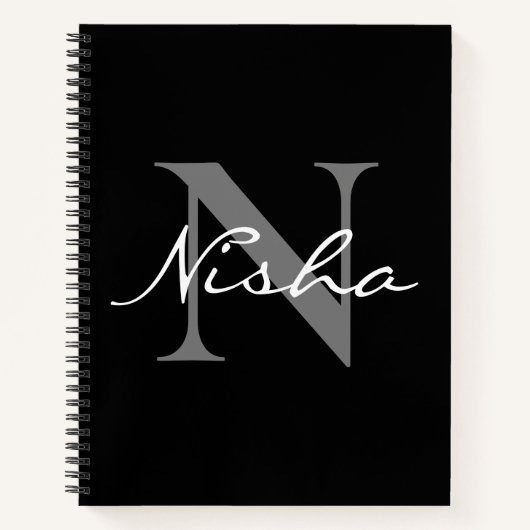 Name der weißen grauen Monogramm Notizblock (Vorderseite)