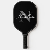 Name der weißen grauen Monogramm Pickleball Schläger (Vorderseite)
