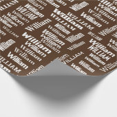 Name der weißen WILLIAM auf Braun Geschenkpapier (Ecke)