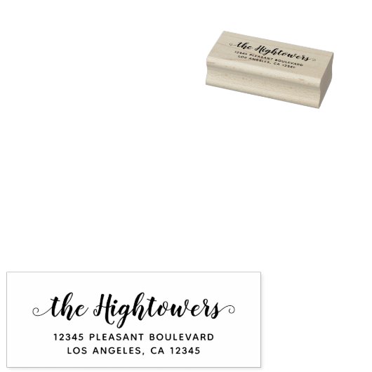 Name der Whimsical-Script-Swash-Rücksendeadresse Gummistempel (Stempel)