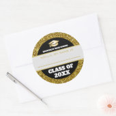 Name der Wiedersehen mit Gold und Schwarz Runder Aufkleber (Umschlag)