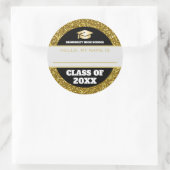 Name der Wiedersehen mit Gold und Schwarz Runder Aufkleber (Tasche)