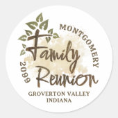 Name der Wiedersehen-Skriptstruktur der Wasserfarb Runder Aufkleber (Vorderseite)