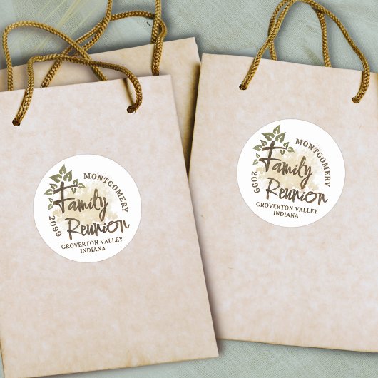 Name der Wiedersehen-Skriptstruktur der Wasserfarb Runder Aufkleber