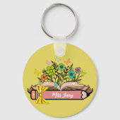 Name der Wildblume, Personalisiert Lehrerin, Gesch Schlüsselanhänger (Rückseite)