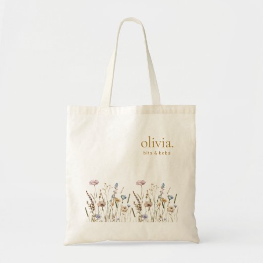 Name der Wildblume Tragetasche (Vorne)