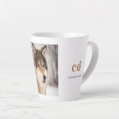 Name der Wolfskopf-Tier-Monogramm Milchtasse (Rechte Ecke)