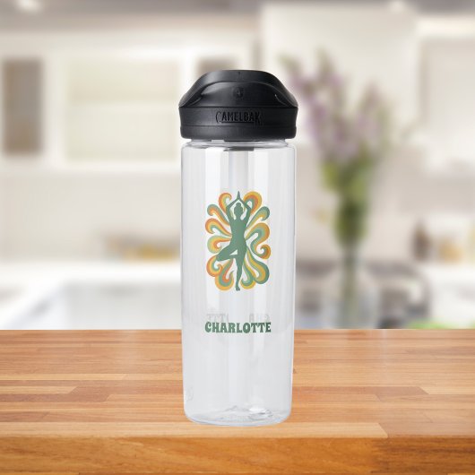Name der Yoga-Pose-Retro-Swirls Trinkflasche