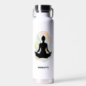 Name der Yoga-Pose-Swirls Trinkflasche (Vorne)
