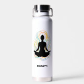 Name der Yoga-Pose-Swirls Trinkflasche (Rückseite)