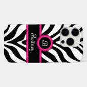 Name der Zebra Monogramm Case-Mate iPhone Hülle (Rückseite (Horizontal))