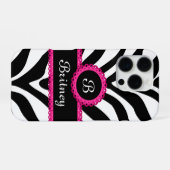 Name der Zebra Monogramm iPhone Hülle (Rückseite (Horizontal))