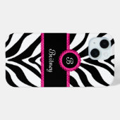 Name der Zebra Print Monogram Case-Mate iPhone Hülle (Rückseite (Horizontal))